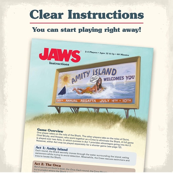 Ravensburger Jaws Board Game for Age 12 and Up - A Game of Strategy and Suspense - Picture 5 of 6